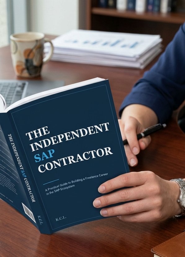 Paperback of The Independent SAP Contractor on a desk